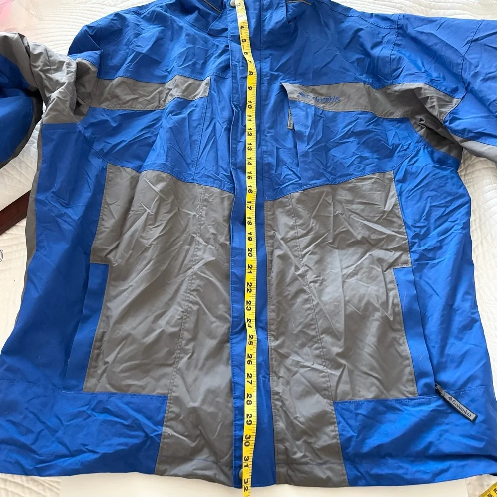 Columbia Men’s XL Waterproof Rain Jacket Blue Gray Outdoor Shell - Picture 12 of 16